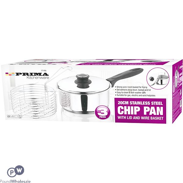 Prima Stainless Steel Chip Pan Set 20cm 3pc