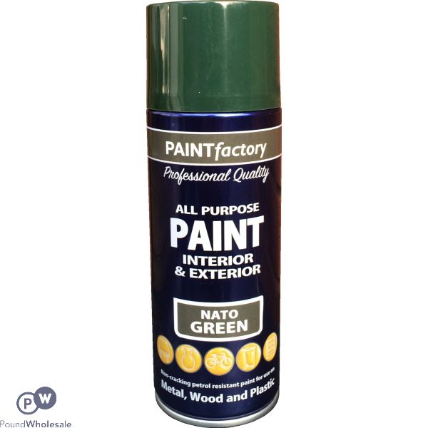 All Purpose Nato Green Spray Paint 400ml (metal,wood And Plastic)