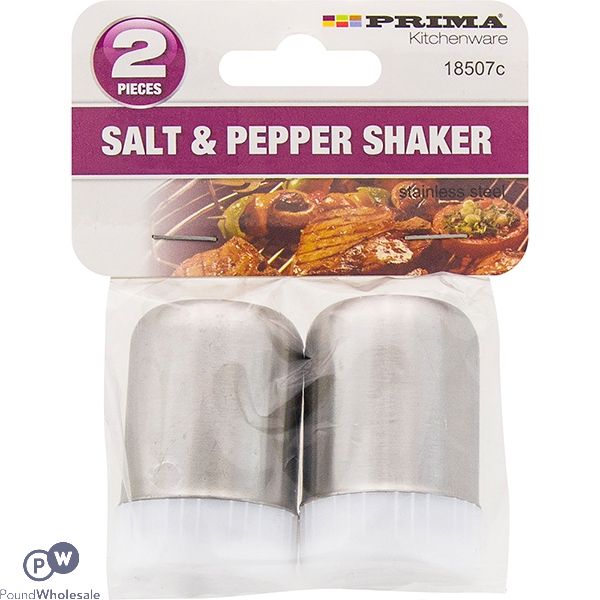 Prima Stainless Steel Salt & Pepper Shakers 2pc
