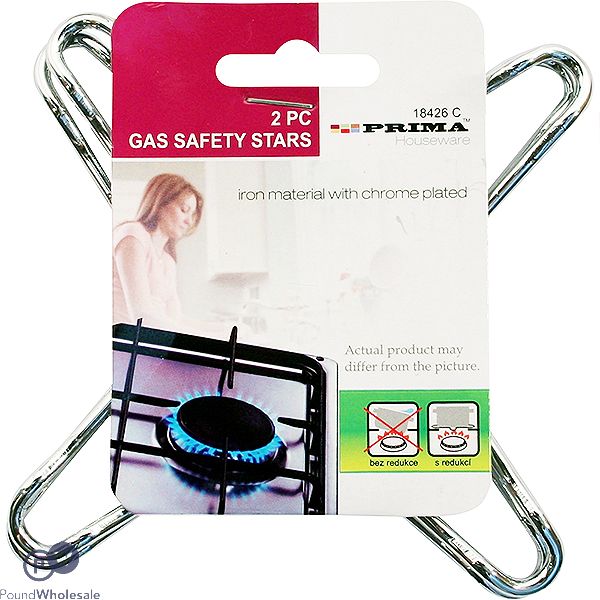 Prima Iron With Chrome Plated Gas Safety Stars 2pc