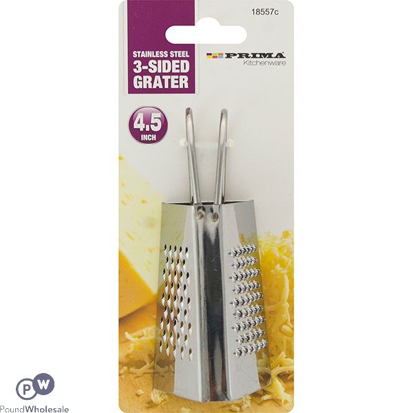 Prima Stainless Steel 3-Sided Grater 4.5"