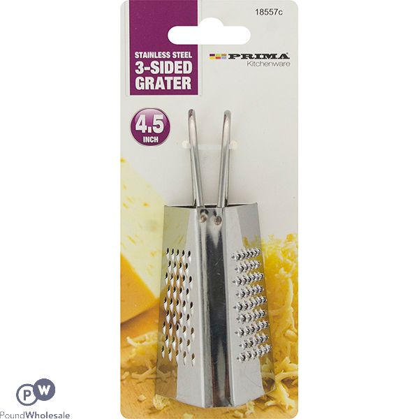 Prima Stainless Steel 3-sided Grater 4.5"