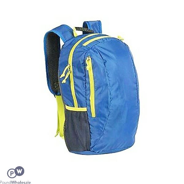 Foldaway Blue & Green Ruck Sack 22l