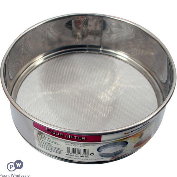 Prima Stainless Steel Round Flour Sifter 16.5cm X 5.5cm