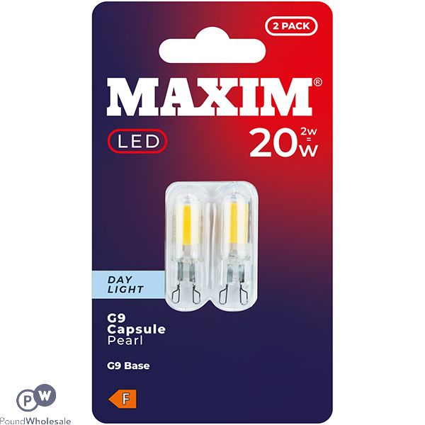 Maxim 2w-20w Day Light G9 Capsule Pearl Led Light Bulb 2 Pack