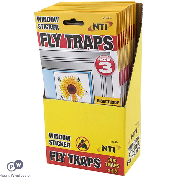 Window Sticker Fly Traps 3 Pack Cdu