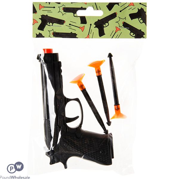 Pistol Gun & Suction Bullet Darts Play Set 4pc