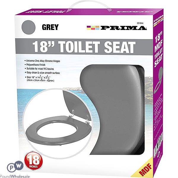 Prima MDF Grey Toilet Seat 18"