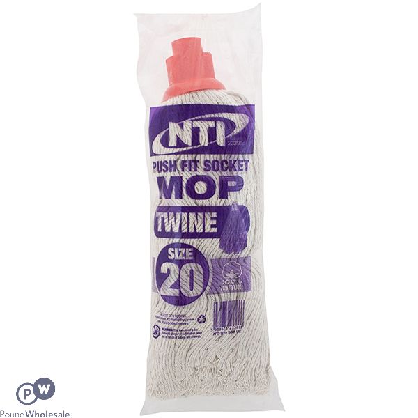 Push Fit Plastic Socket 100% Cotton Twine 340g Mop Head Size 20