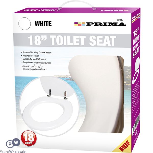 Prima Mdf White Toilet Seat 18"