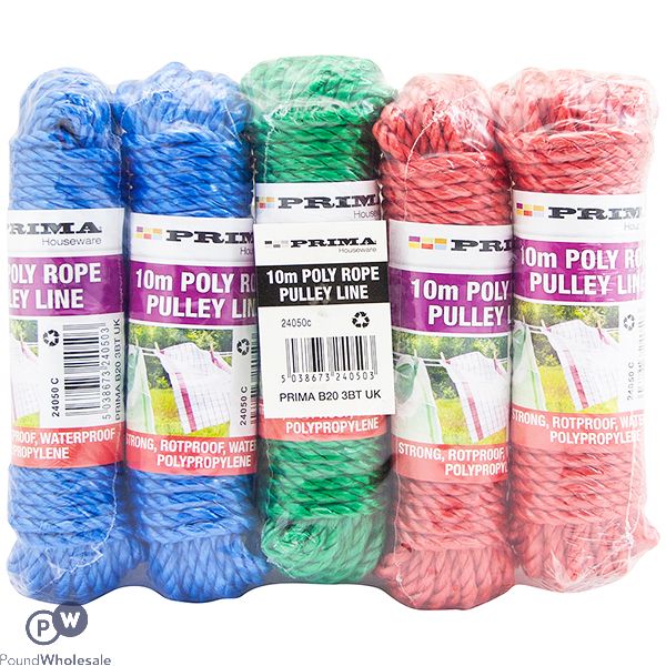 Prima Poly Rope Pulley Line 10m Assorted Colours