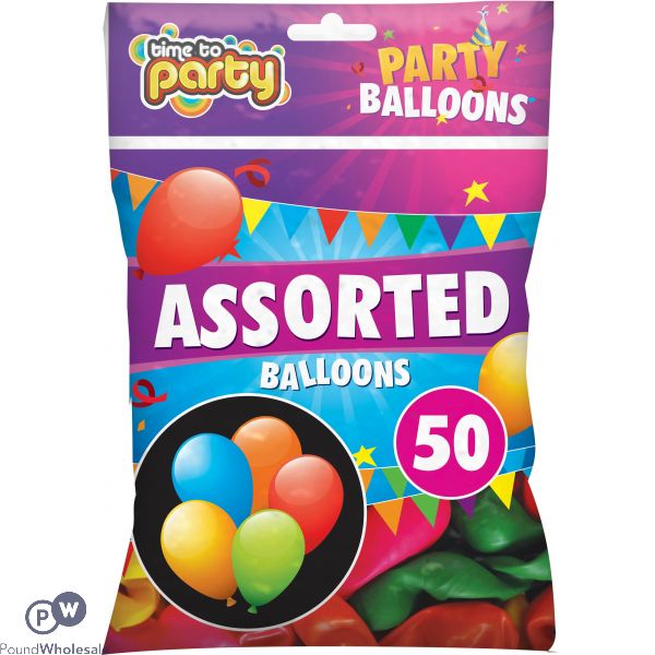 Time To Party Assorted Party Balloons