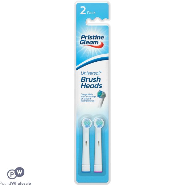 Pristine Gleam Universal Power Toothbrush Heads 2 Pack