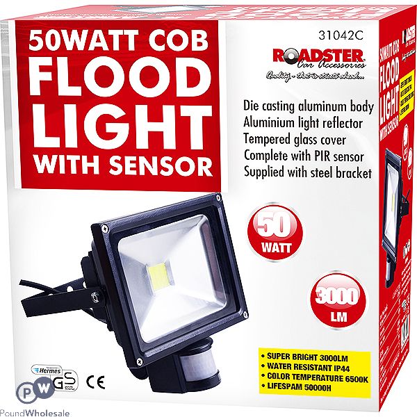 Roadster Cob LED Floodlight With Pir Sensor 50W