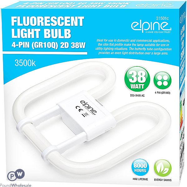 Elpine 4-Pin 2D 38W Fluorescent Light Bulb