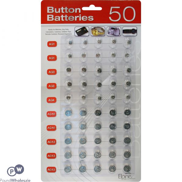1.5V BUTTON CELL BATTERY 50PC