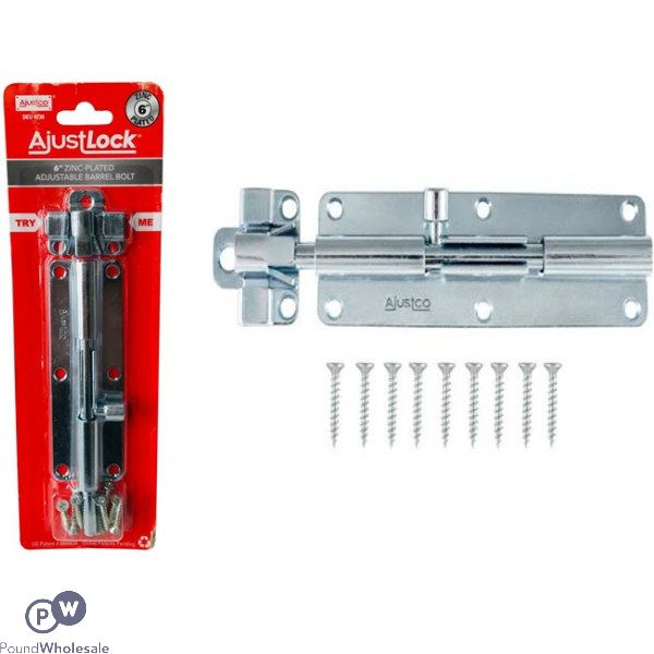 Ajustlock 6" Zinc-plated Adjustable Barrel Bolt