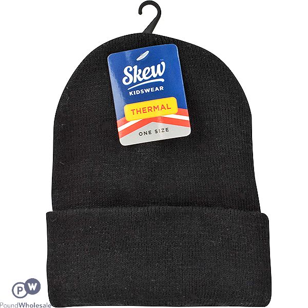 Skew Kids Thermal Beanie Hat Black