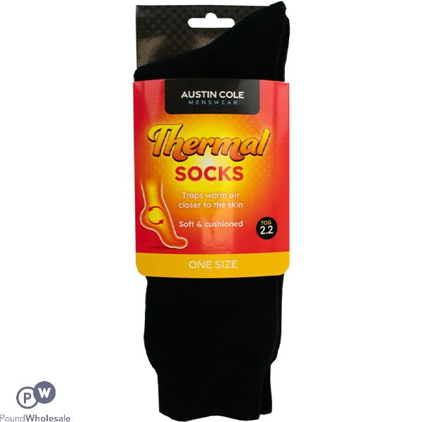 Austin Cole Men's Black Thermal Socks