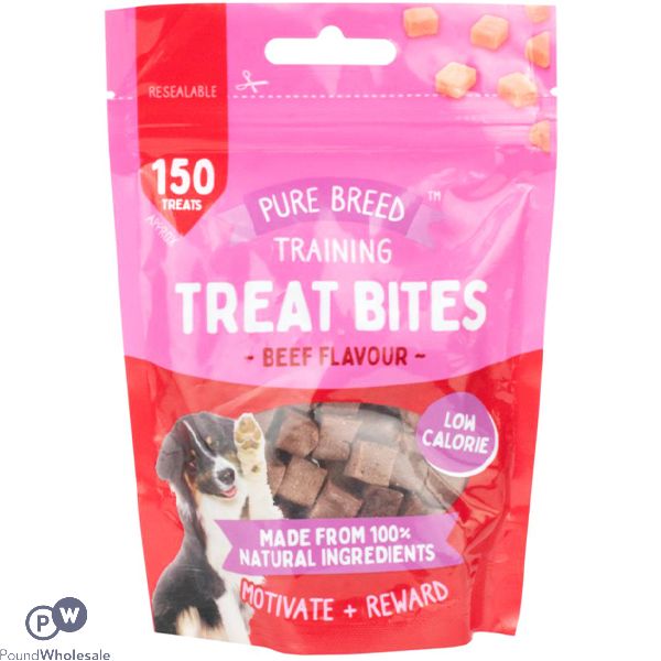 Pure Breed 100% Natural Beef Training Dog Treat Bites 150 Pack