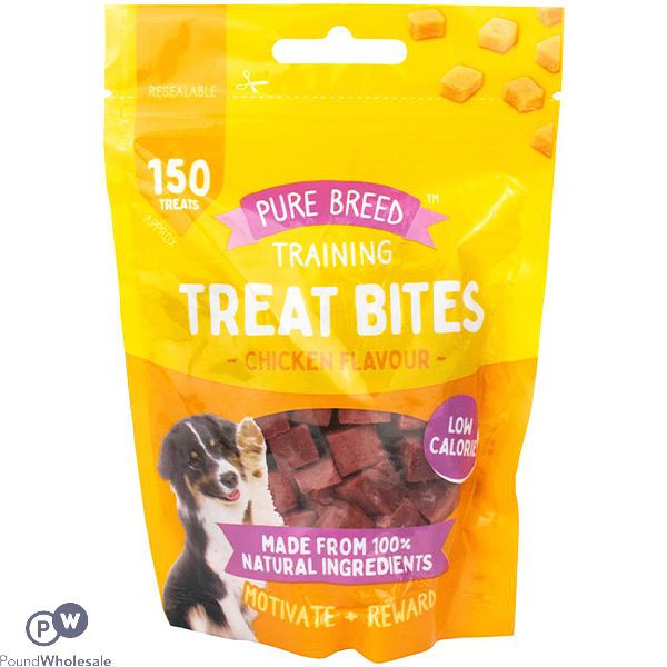 Pure Breed 100% Natural Chicken Training Dog Treat Bites 150 Pack