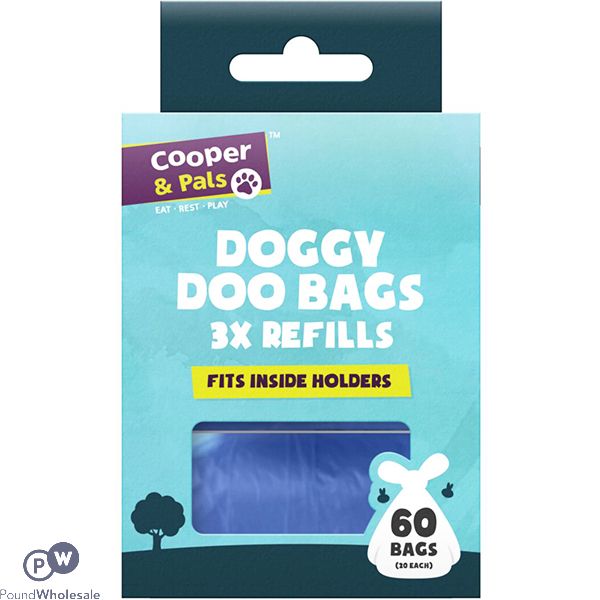 Cooper & Pals Doggy Doo Bags Refills 3 X 20 Pack