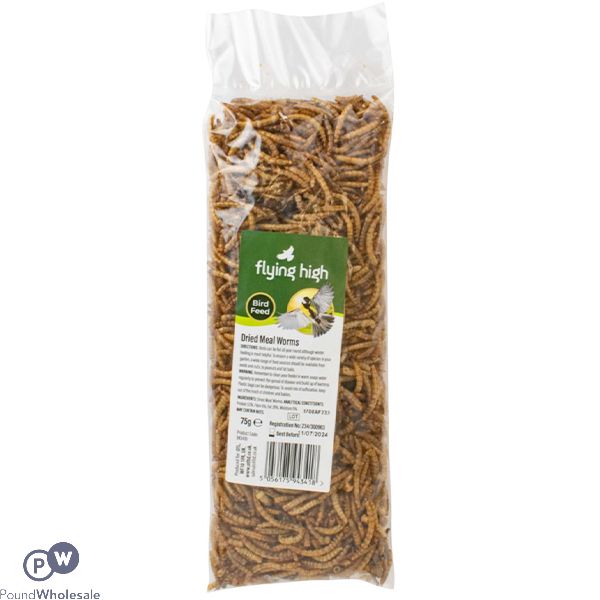 Flying High Dried Meal Worms Bird Feed 75g