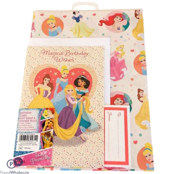 Disney Magical Birthday Card Gift Wrap Set