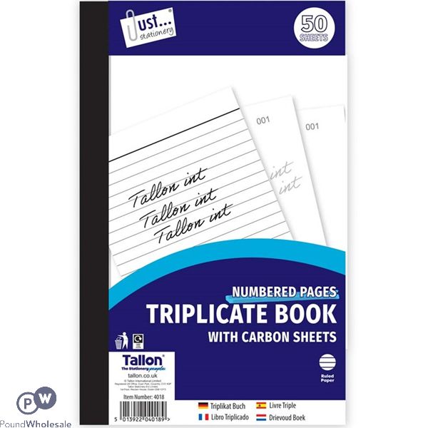 Just Stationery Triplicate Book 50 Pack