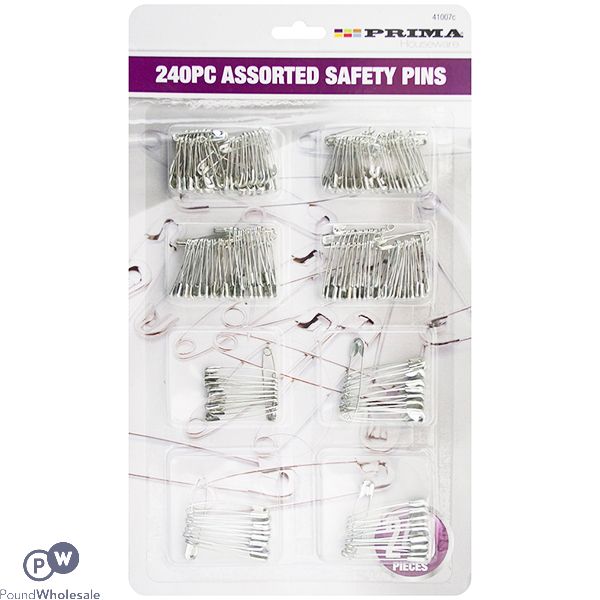 Prima Assorted Safety Pins 240pc