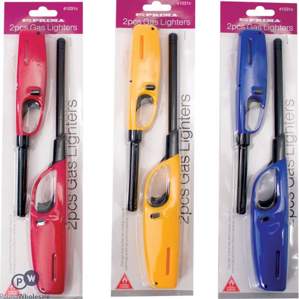 Prima BBQ Gas Lighter Assorted Colours 2pc