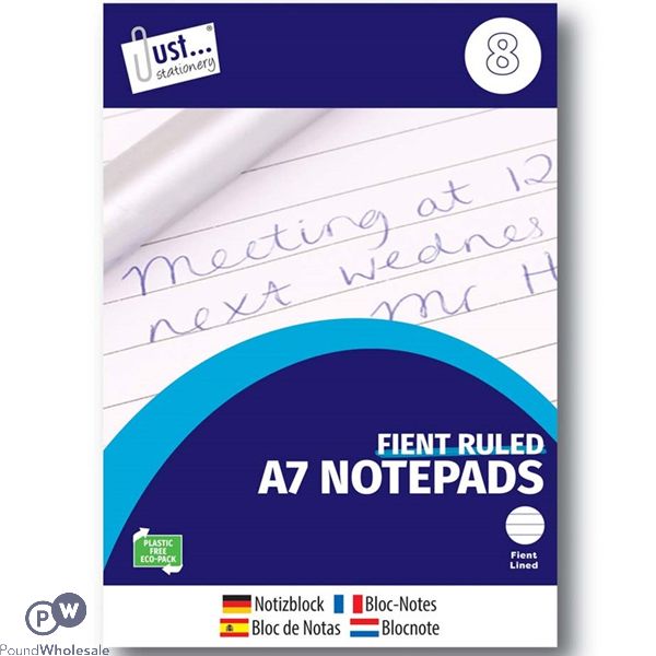 Just Stationery A7 Notepads 8 Pack