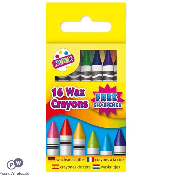 Artbox Assorted Colour Wax Crayons 16 Pack