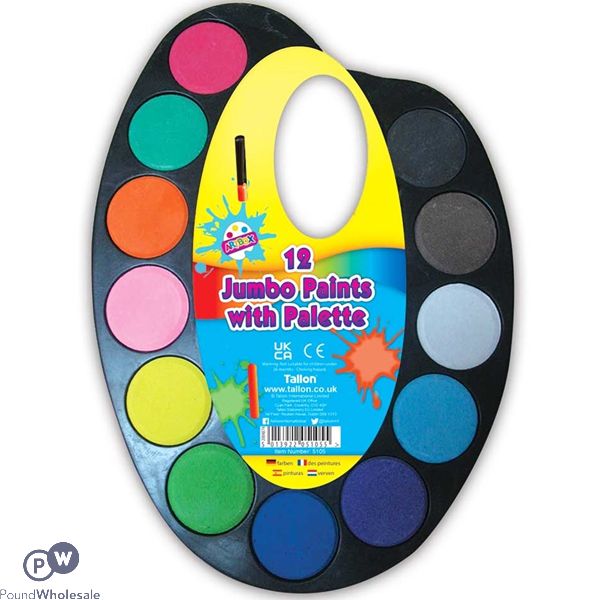 12 JUMBO PAINTS WITH PALETTE