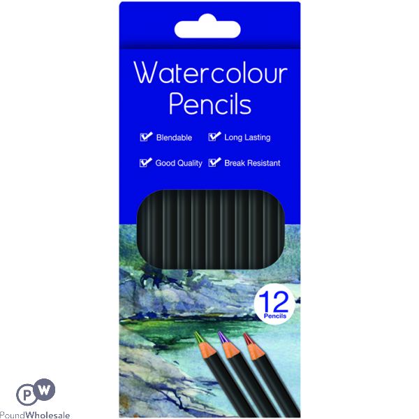 Watercolour Pencils Assorted Colours 12 Pack