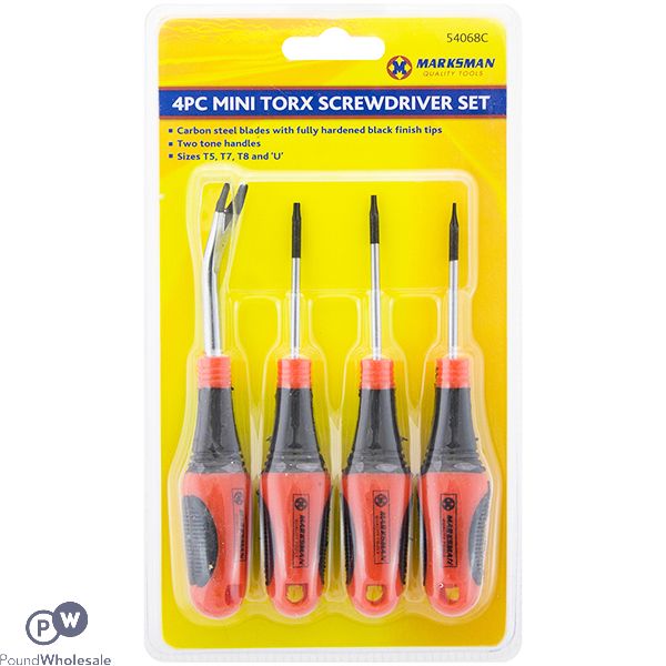 Marksman Mini Torx Screwdriver Set 4pc