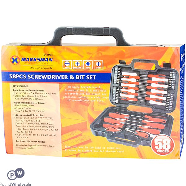 Marksman Screwdriver & Bit Set 58pc