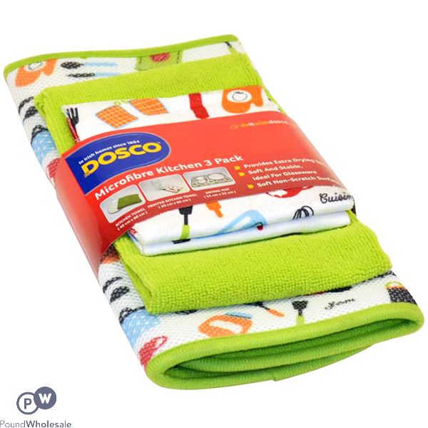 Dosco Microfibre Kitchen Towel Set 3 Pack