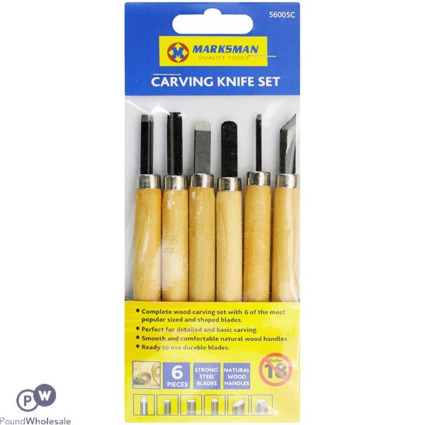 Marksman Wood Carving Knife Set 6pc