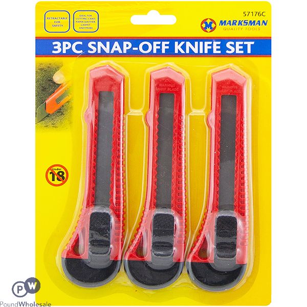 Marksman Snap-Off Knife Set 3 Pack