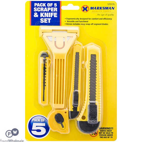 Marksman Scraper & Utility Knife Set 5pc