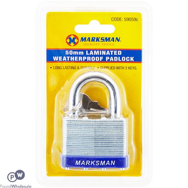 Marksman Laminated Weatherproof Padlock 50mm