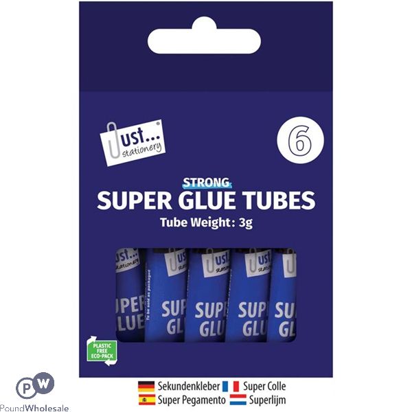 Just Stationery Super Glue Tubes 3g 5 Pack