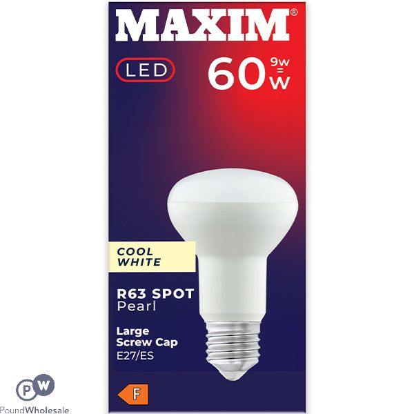 Maxim Led 9w=60w Cool White R63 Spot Pearl E27 Light Bulb