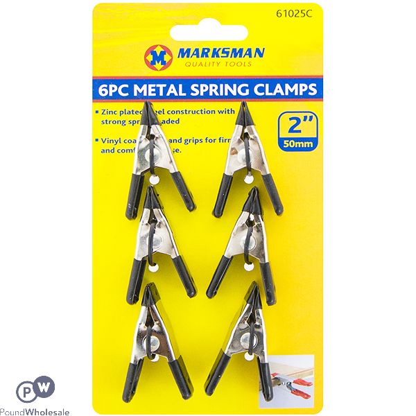 Marksman Metal Spring Clamps 2" 6 Pack