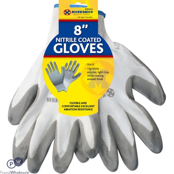 Marksman Nitrile Coated Gloves Size 8