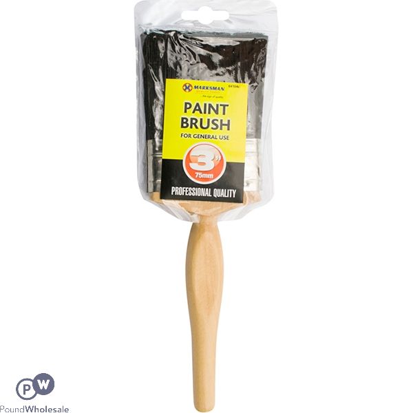 MARKSMAN WOODEN HANDLE PAINT BRUSH 3"