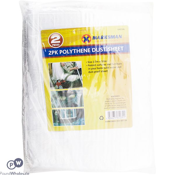 Marksman Polythene Dust Sheet 2.7m X 3.6m 2 Pack
