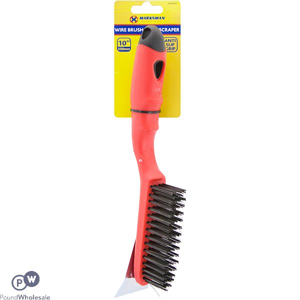 Marksman Anti-Slip Wire Brush & Scraper 10"