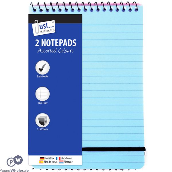 Just Stationery 2 Neon PVC Note Books 40 Sheets